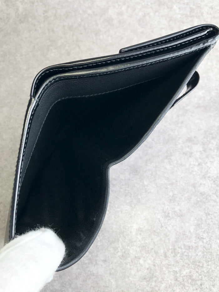 LOEWE Logo Embossed Folded Wallet Black Vintage ud6st6