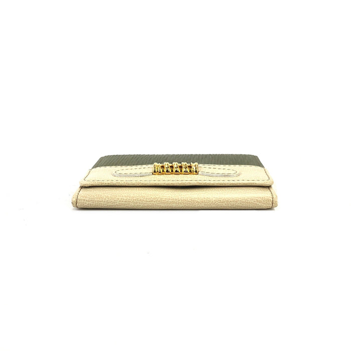LOEWE Velazquez Compact Wallet Beige Vintage Old udpzix