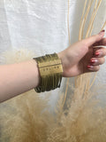 CELINE Logo Bracelet Gold Vintage yj66hd