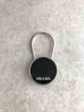 PRADA Logo Key holder Black Vintage 427pmu