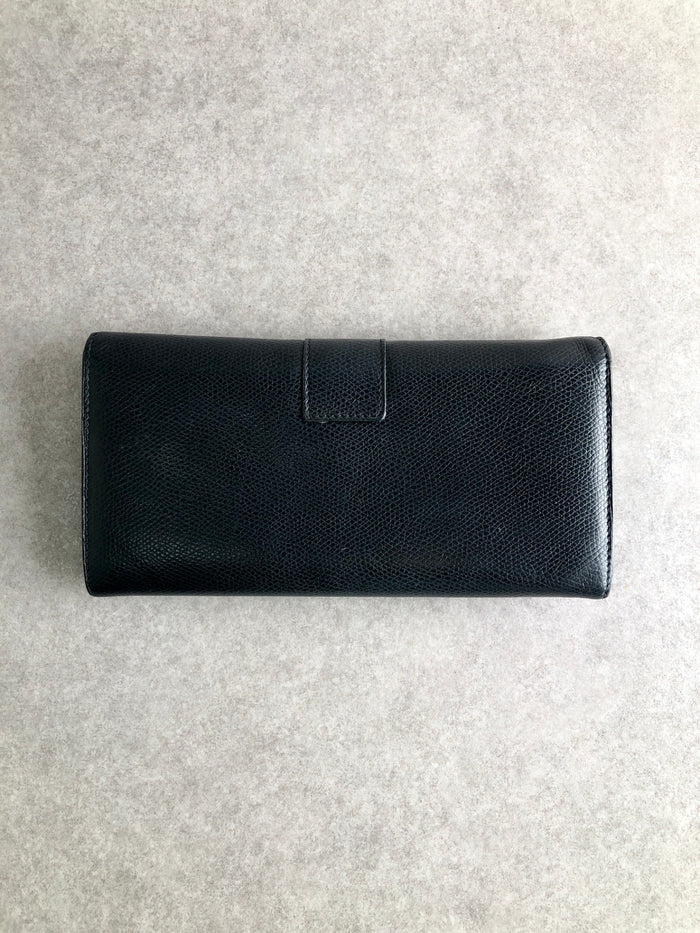 CELINE Logo Long Wallet Black Vintage sfeijm
