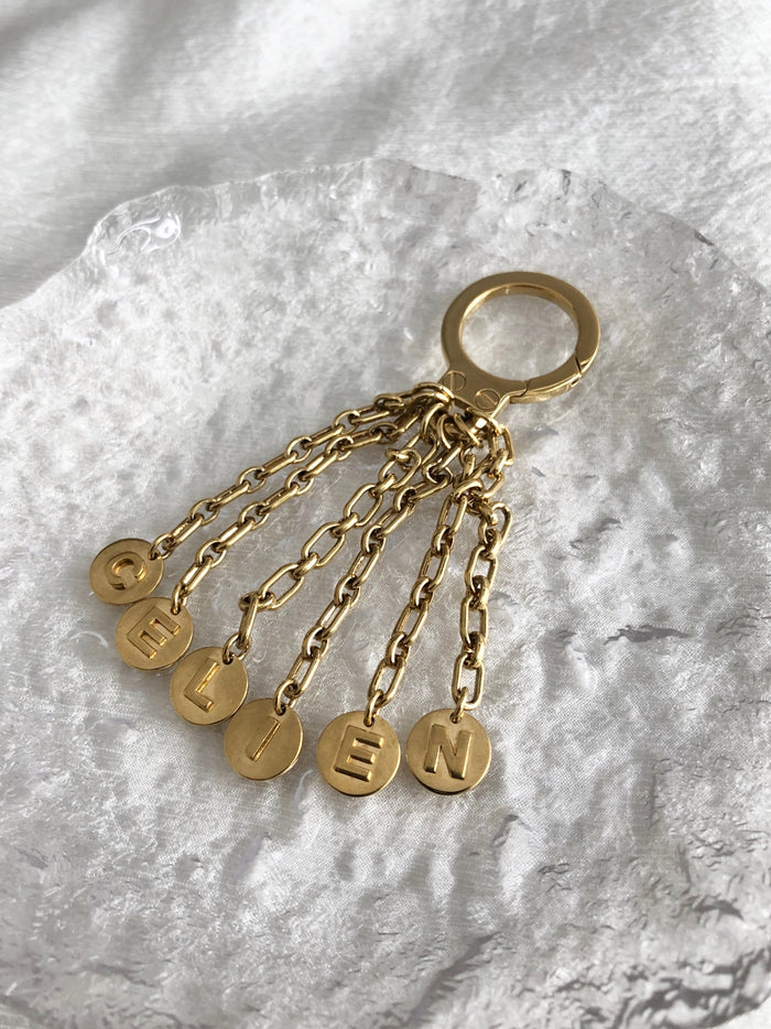 CELINE Logo Motif Charm Gold Vintage ww7btc