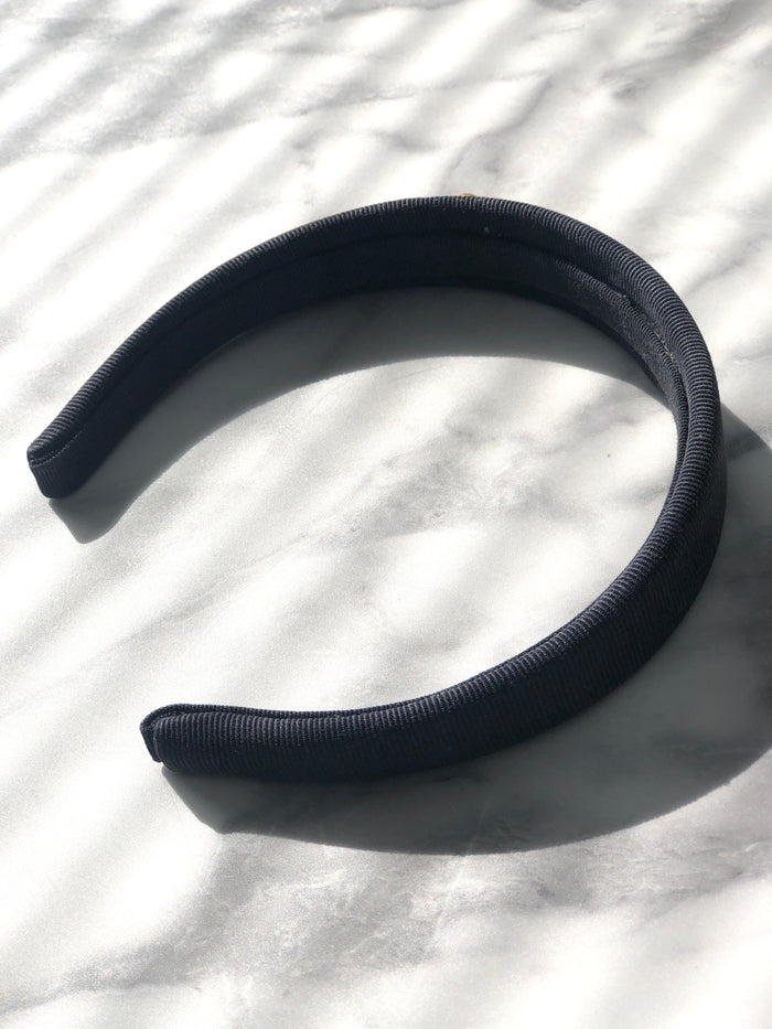 CELINE Logo Motif Fabric headband Navy Vintage 5745z4