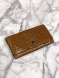 CELINE Logo Motif Leather Long Wallet Brown Vintage 45j62z