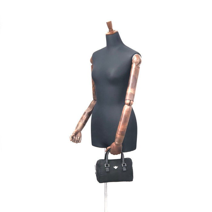 Bottega Veneta Logo Nylon Handbag Mini Boston bag Black Vintage Old dkdbsa