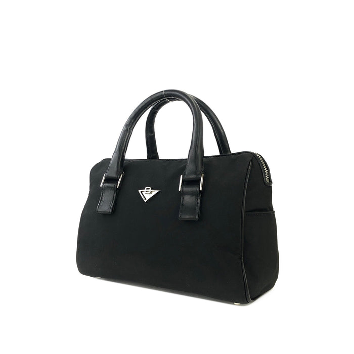 Bottega Veneta Logo Nylon Handbag Mini Boston bag Black Vintage Old dkdbsa