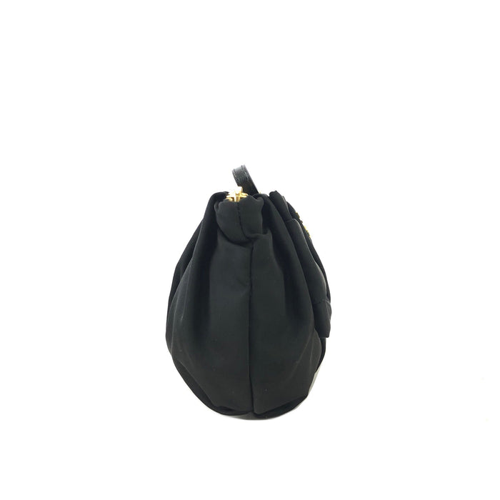 PRADA Logo Ribbon Nylon Pouch Black Vintage Old y3vycs