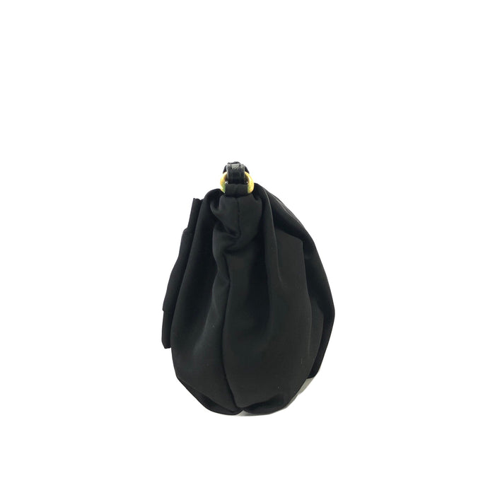 PRADA Logo Ribbon Nylon Pouch Black Vintage Old y3vycs