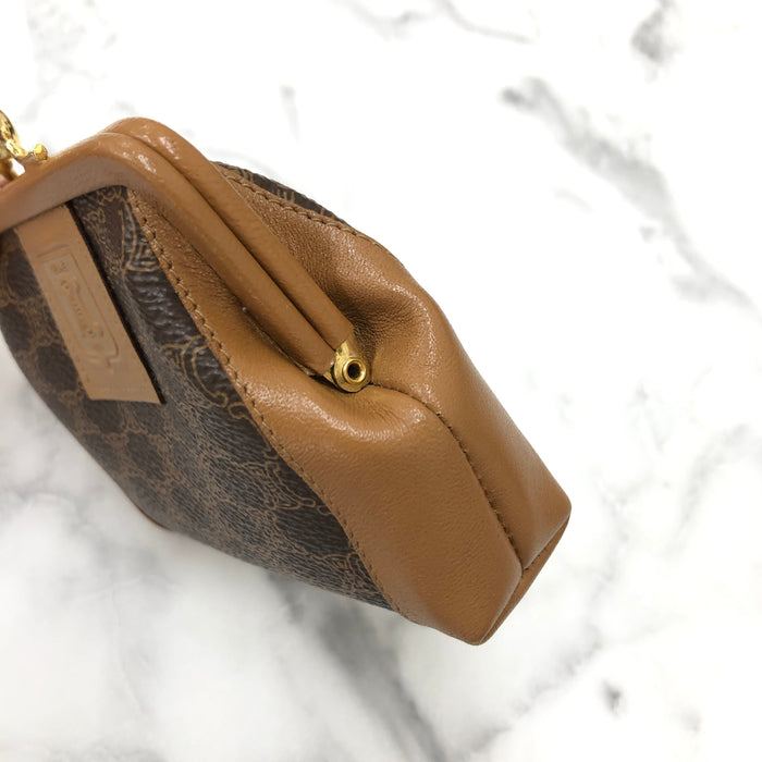 CELINE Macadam Blason Clasp Coin purse Wallet Brown 8xjnfd