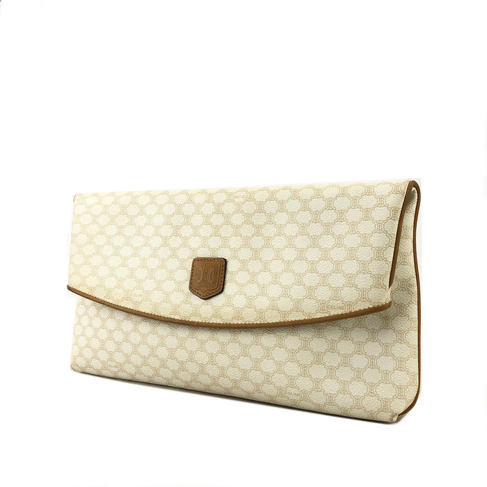 CELINE Macadam Blason Clutch bag White Old Celine Vintage bb77yv
