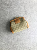 CELINE Macadam Blason Coin Purse Beige Vintage u2h6sg