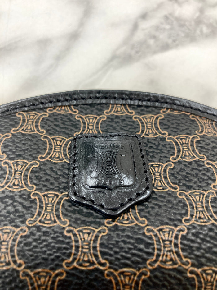CELINE Macadam Blason Coin Purse Black Vintage bkk5ba