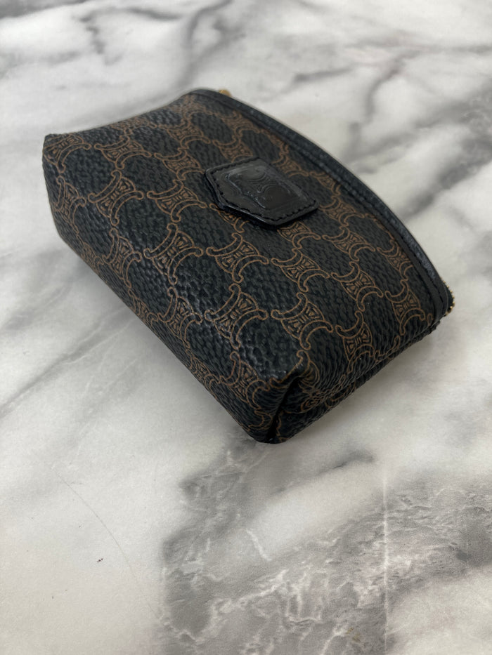 CELINE Macadam Blason Coin Purse Black Vintage bkk5ba