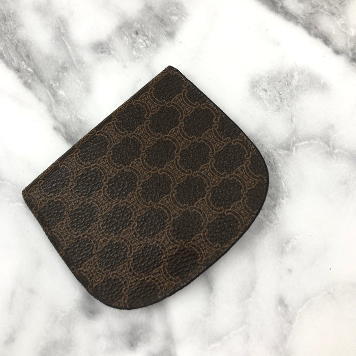 CELINE Macadam Blason Coin purse Wallet Brown t6udde