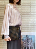 CELINE Macadam Blason Embossed  Clutch bag Leather Black Old Celine Vintage tyhzg7