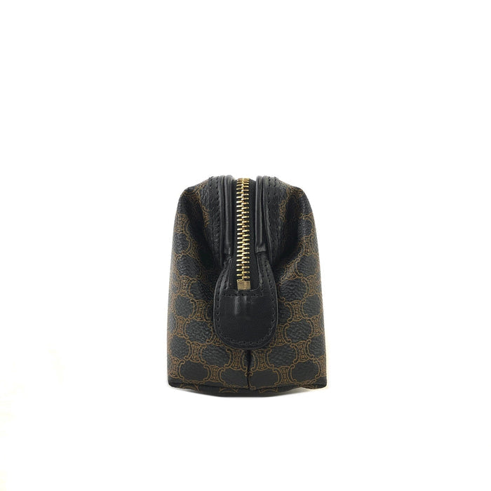 CELINE Macadam Blason Logo Pouch Black Vintage Old CELINE c3u24g