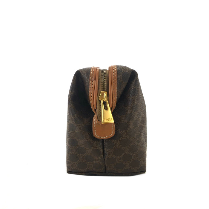 CELINE Macadam Blason logo Pouch Brown Vintage Old CELINE 47u2id