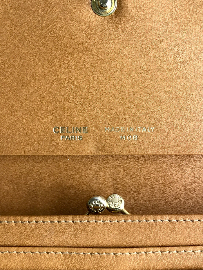 CELINE Macadam Blason Long Wallet Brown Vintage 5cnp3b