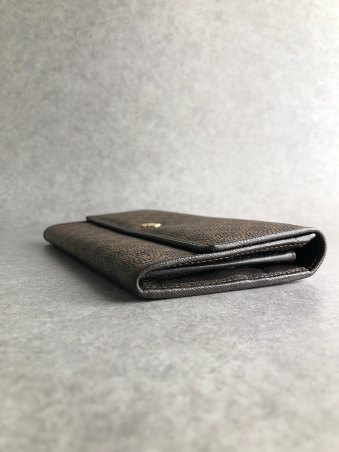 CELINE Macadam Blason Long Wallet Brown Vintage czwcxy