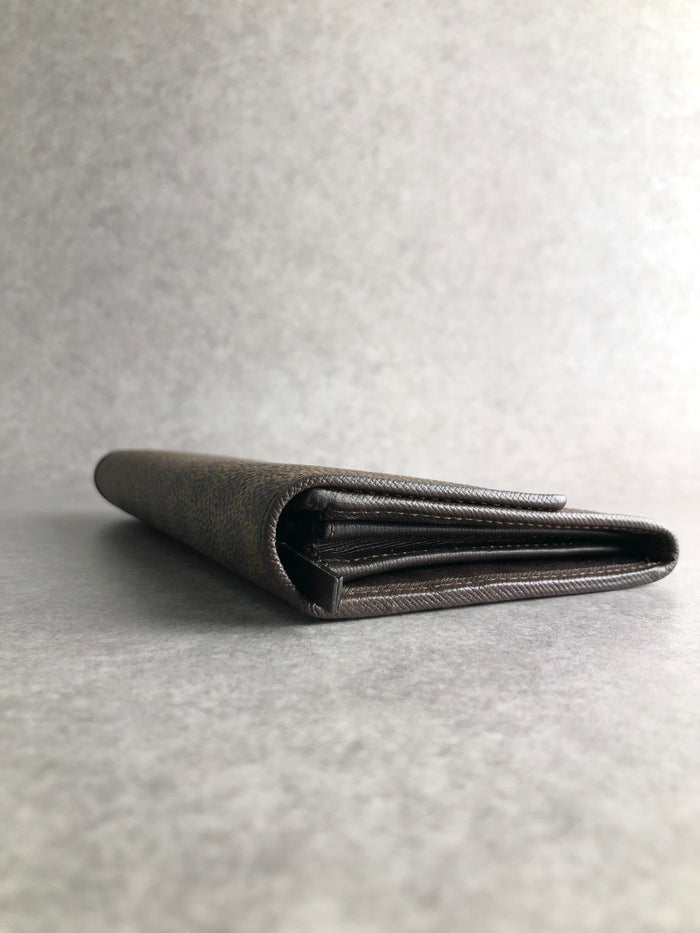 CELINE Macadam Blason Long Wallet Brown Vintage czwcxy