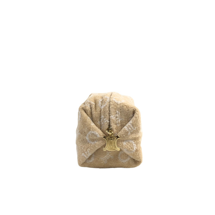 CELINE Macadam Blason Pouch Beige Vintage 8m73nn