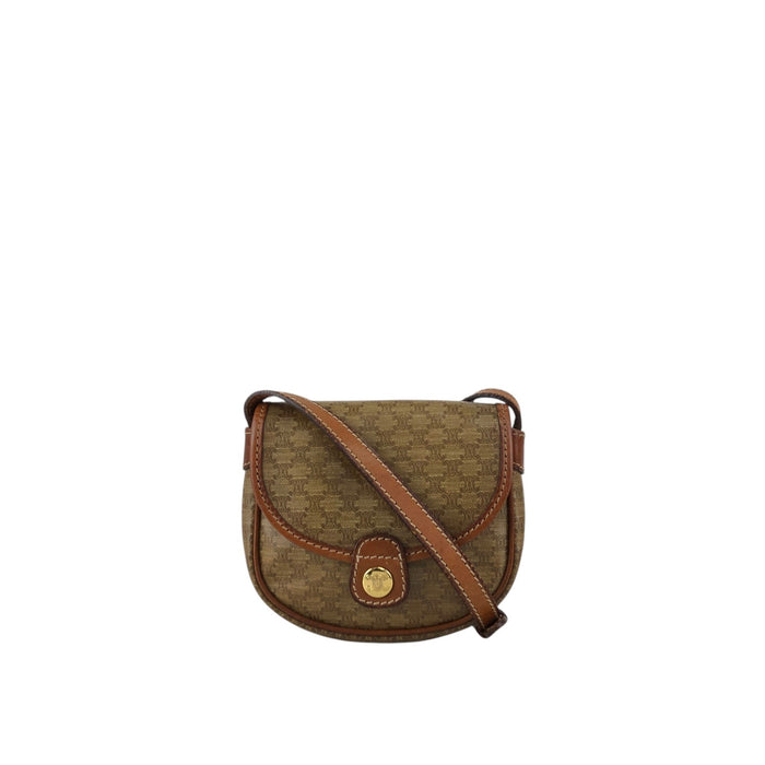 CELINE Macadam Blason Shoulder bag Beige Vintage edxz2b