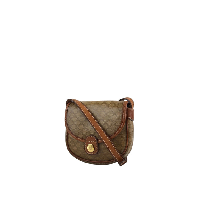 CELINE Macadam Blason Shoulder bag Beige Vintage edxz2b