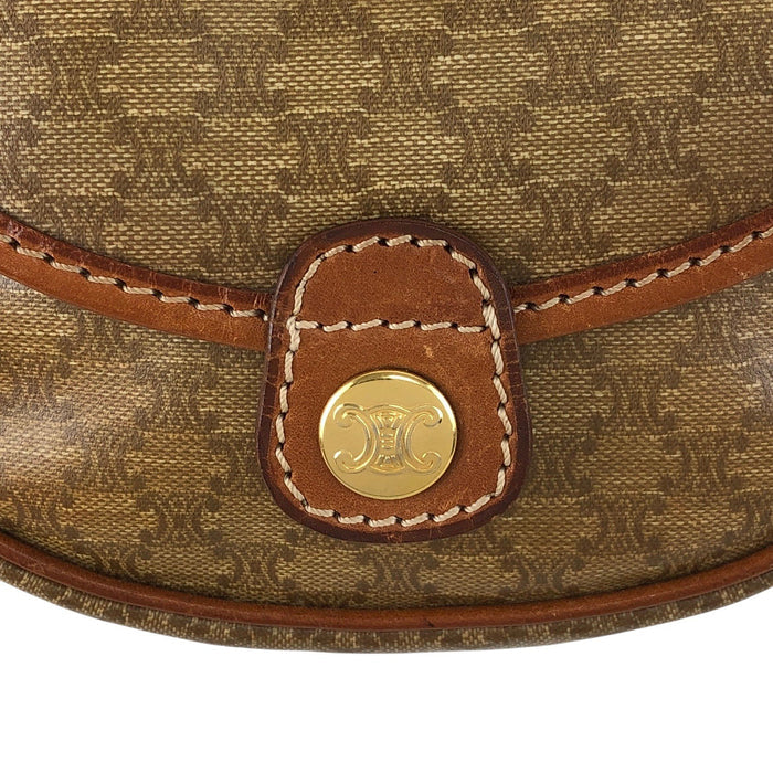 CELINE Macadam Blason Shoulder bag Beige Vintage edxz2b