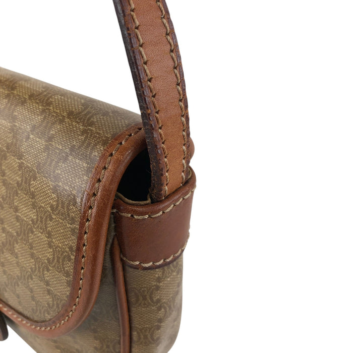 CELINE Macadam Blason Shoulder bag Beige Vintage edxz2b