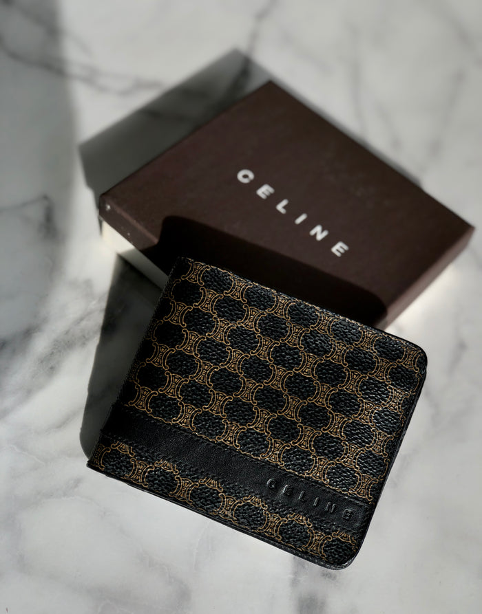 CELINE Macadam Compact Wallet Black Accessories 6wtv6z