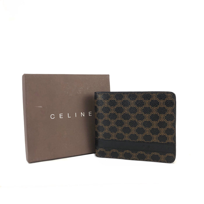 CELINE Macadam Compact Wallet Black Accessories 6wtv6z