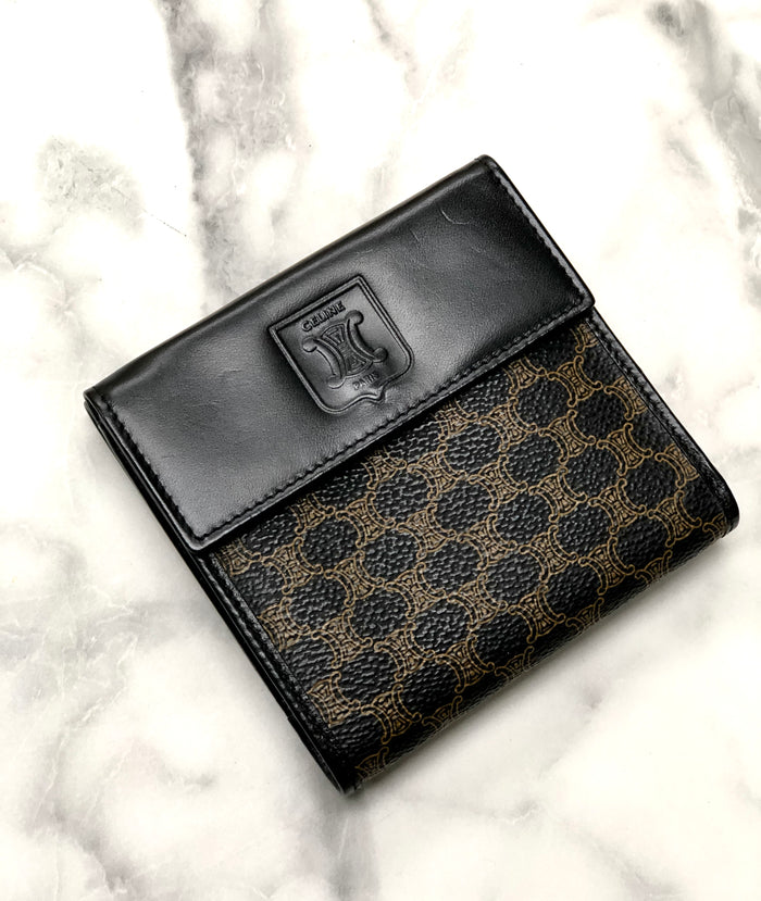CELINE Macadam Compact Wallet Black Accessories fmk867