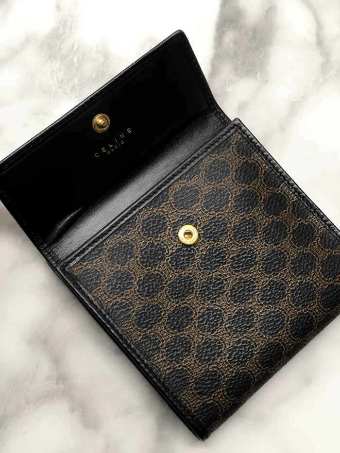 CELINE Macadam Compact Wallet Black Accessories fmk867