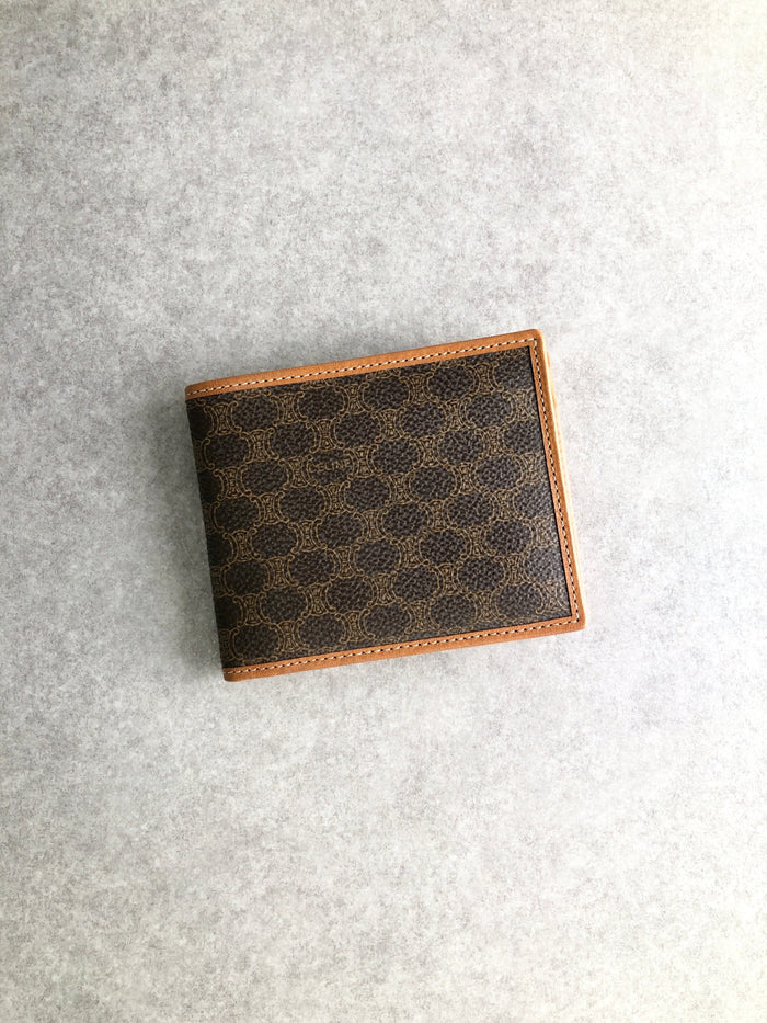 CELINE Macadam Folded Wallet Brown Vintage wtrzhb