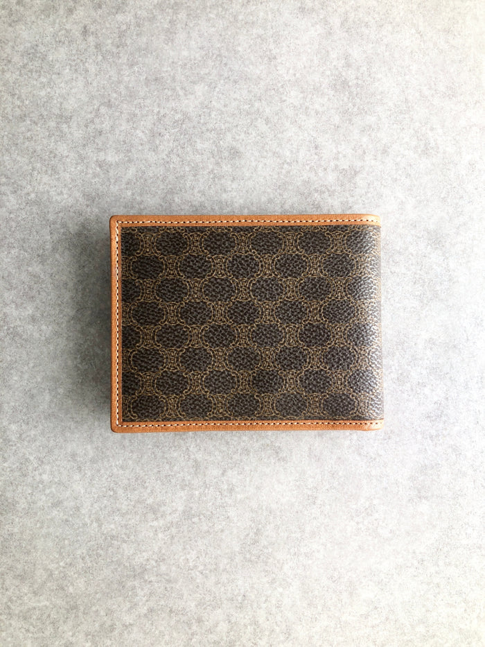 CELINE Macadam Folded Wallet Brown Vintage wtrzhb