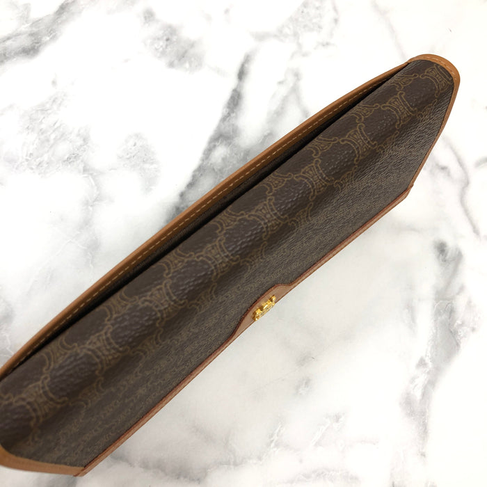 CELINE Macadam Triomphe Blason Long Wallet Brown 5x8ewe