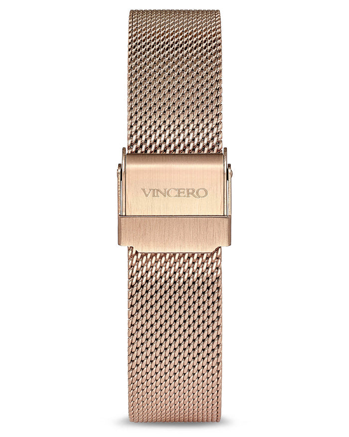 Women's Luxury Rose Gold 316L Stainless Steel Mesh Strap