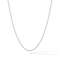 Silver chain necklace on a white background