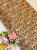 Minjal Beige Handwork Embroidery 44 inch width
