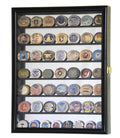 Mirrored Back Military Challenge Coin Display Case Cabinet - sfDisplay.com