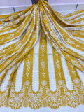 Mustard Rayon Cotten Cutwork Embroidery Daaman Design 48 inch width