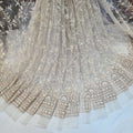 Net Chikankari Dyeable Embroidery With   Sequins , Mirror And Threadwork  48 inch width