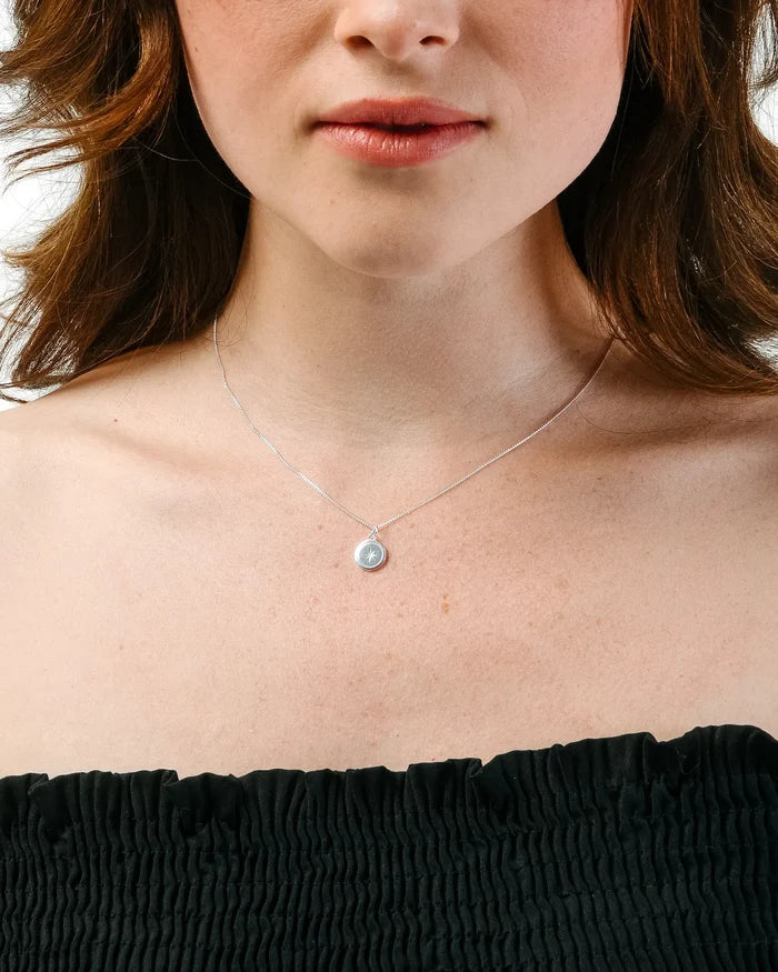 Womens Sterling Silver North Star Pendant