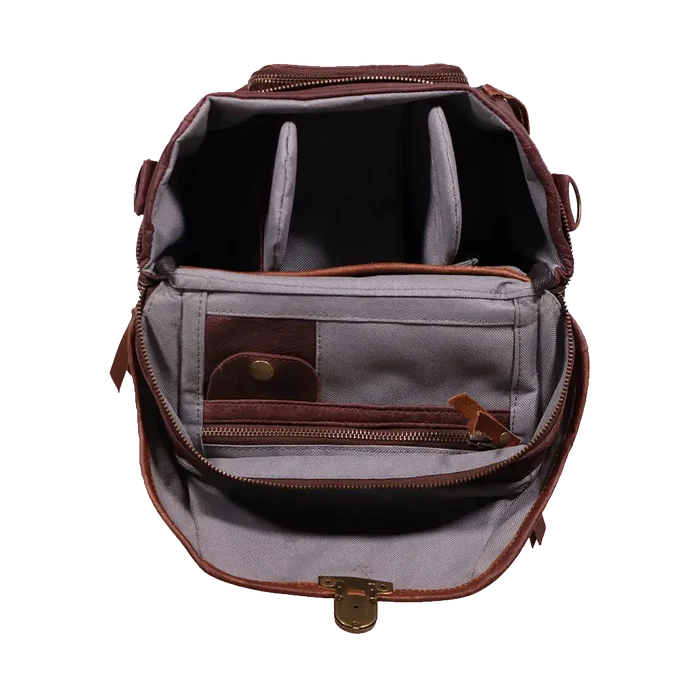 Orms Leather Camera Shoulder Bag (Chocolate, Small)
