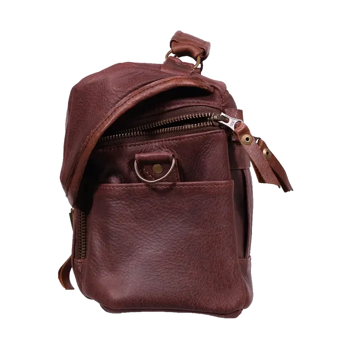 Orms Leather Camera Shoulder Bag (Chocolate, Small)