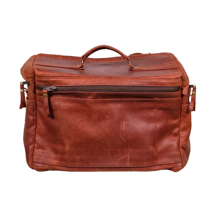 ORMS Leather Camera Shoulder Bag (Saddle Brown, Large)