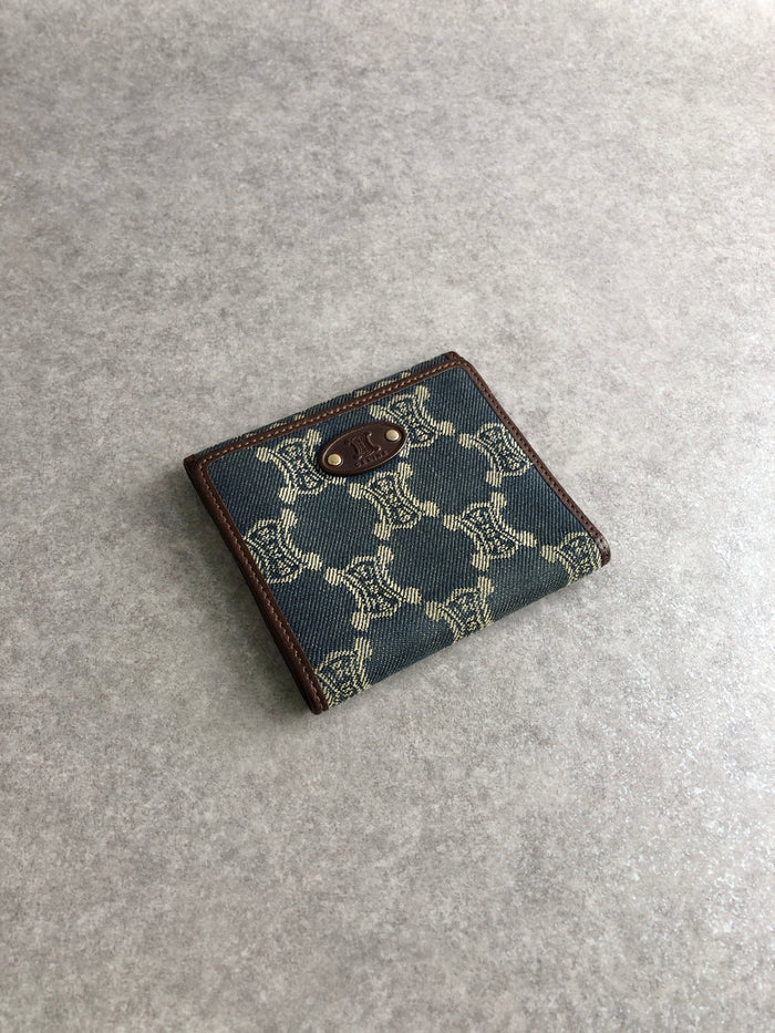 CELINE Paris Macadam Folded Wallet Indigo Vintage zbp5r8
