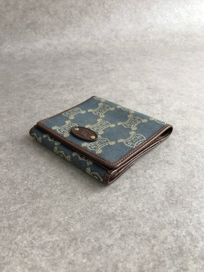 CELINE Paris Macadam Folded Wallet Indigo Vintage zbp5r8