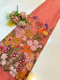 Pink Kiara Organza Thread and Zari Embroidery With Daaman Design (Shade-600 More) (P)