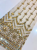 (Precut of 1.85 Meter) White Pure Viscose Georgette  Embroidery 44 inch width
